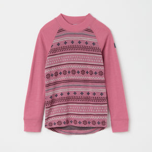 Pink Nordic Thermal Merino Kids Top from the Polarn O. Pyret kidswear collection. Made using ethically sourced materials.