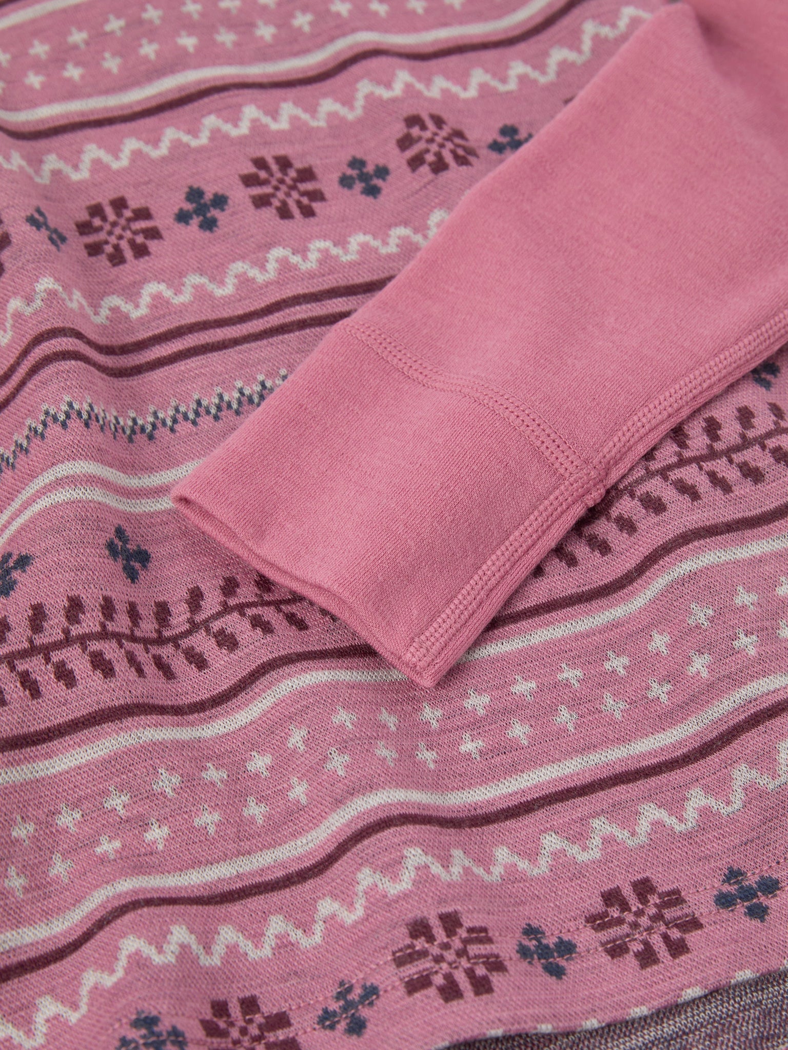 Pink Nordic Thermal Merino Kids Top from the Polarn O. Pyret kidswear collection. Made using ethically sourced materials.