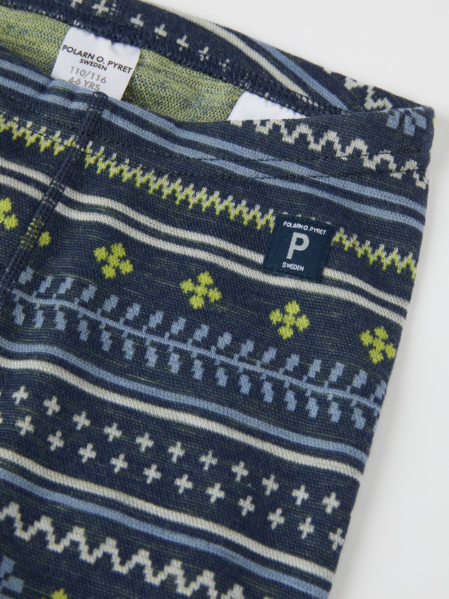 Blue Nordic Thermal Merino Kids Leggings from the Polarn O. Pyret kidswear collection. Ethically produced kids outerwear.