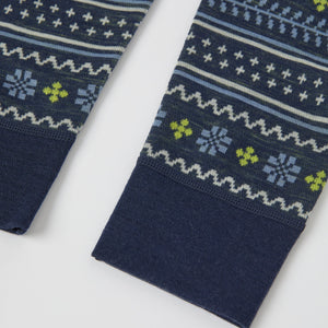 Blue Nordic Thermal Merino Kids Leggings from the Polarn O. Pyret kidswear collection. Ethically produced kids outerwear.