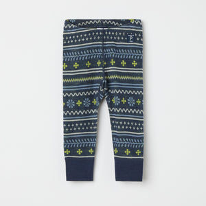 Blue Nordic Thermal Merino Kids Leggings from the Polarn O. Pyret kidswear collection. Ethically produced kids outerwear.