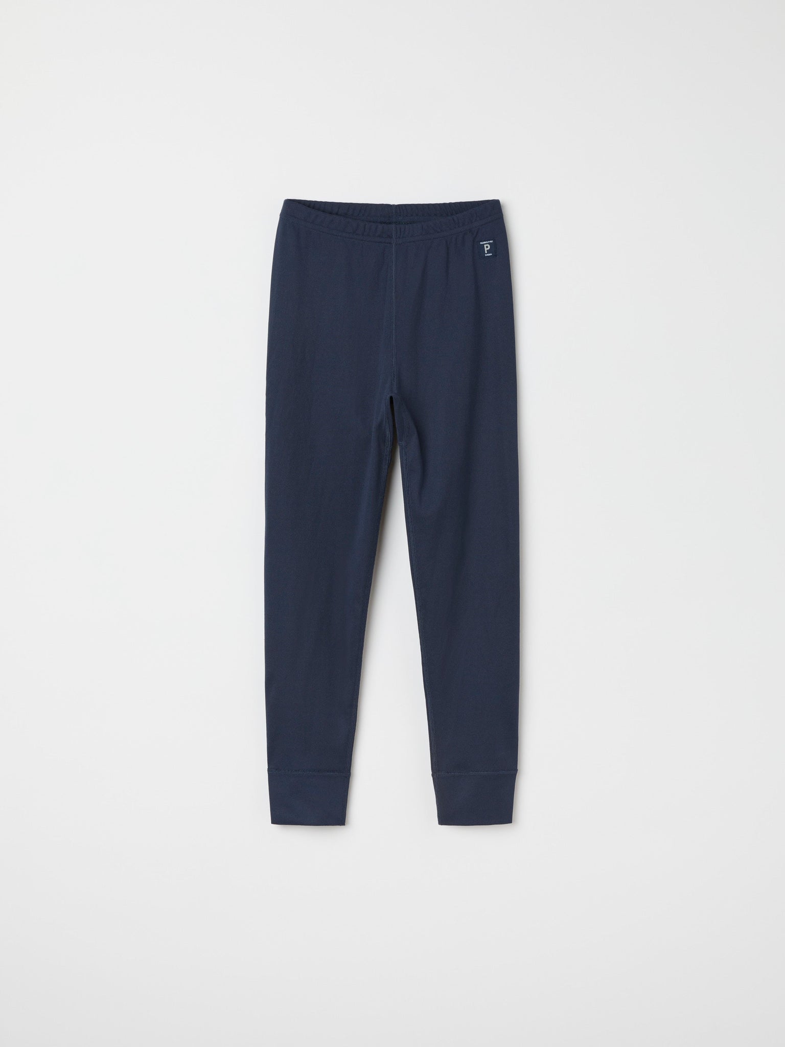 Blue Polyester Thermal Kids Leggings from the Polarn O. Pyret kidswear collection. Ethically produced kids outerwear.