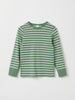Green Striped Organic Kids Top from Polarn O. Pyret kidswear. Clothes made using sustainably sourced materials.