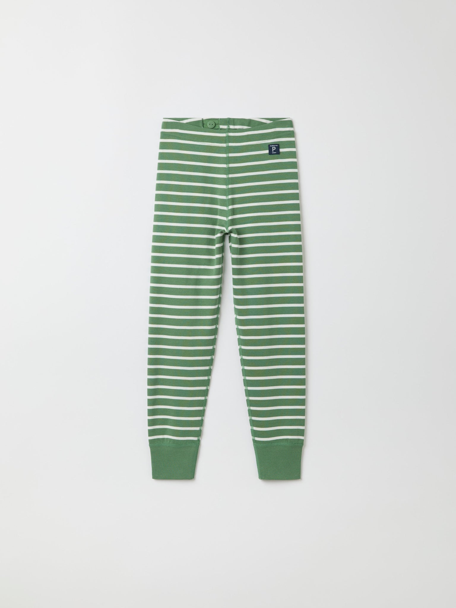 Green Striped Kids Leggings from Polarn O. Pyret kidswear. The best ethical kids clothes