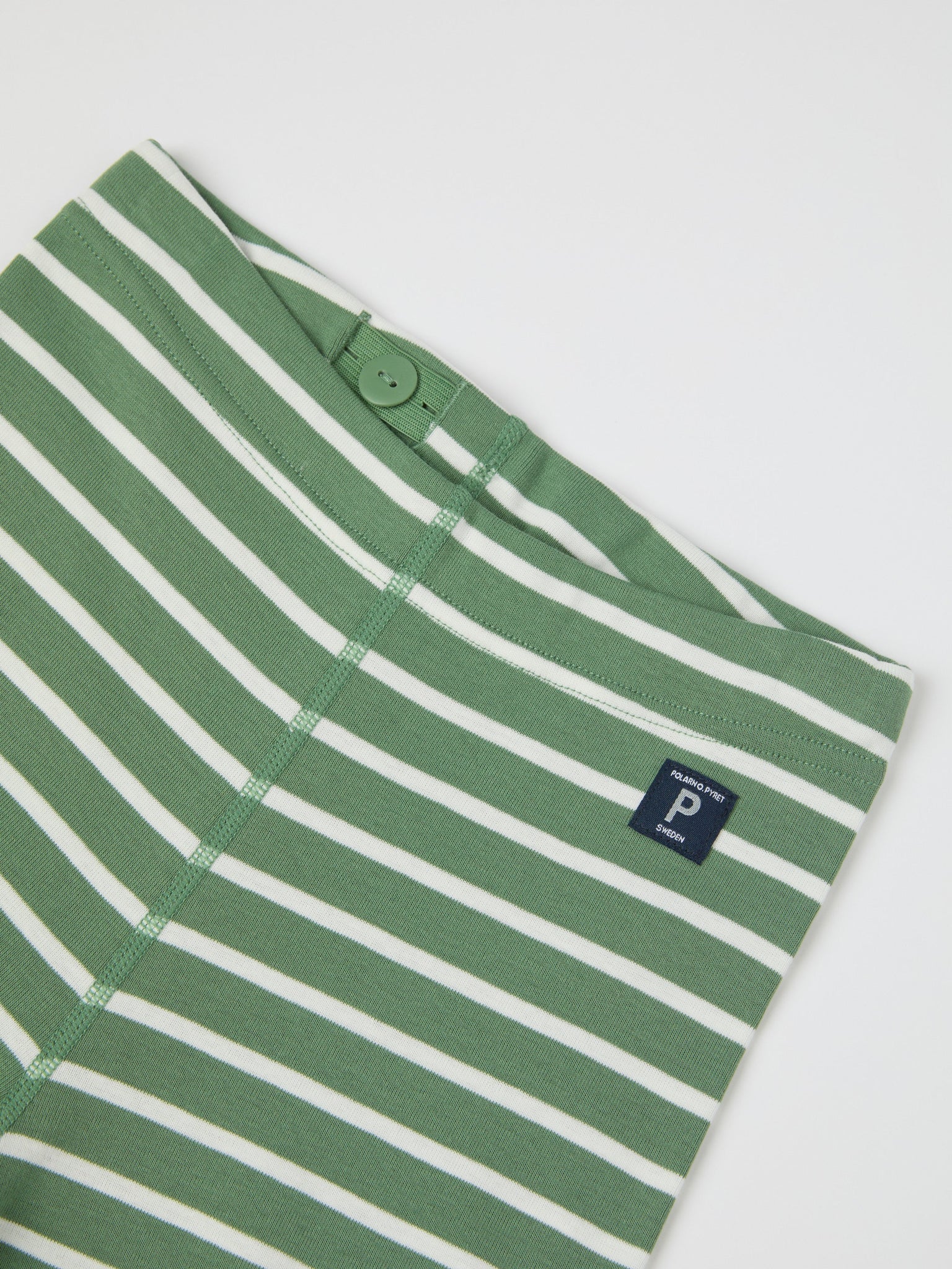 Green Striped Kids Leggings from Polarn O. Pyret kidswear. The best ethical kids clothes