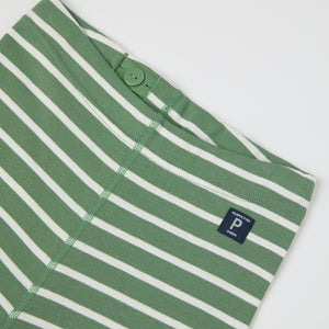 Green Striped Kids Leggings from Polarn O. Pyret kidswear. The best ethical kids clothes