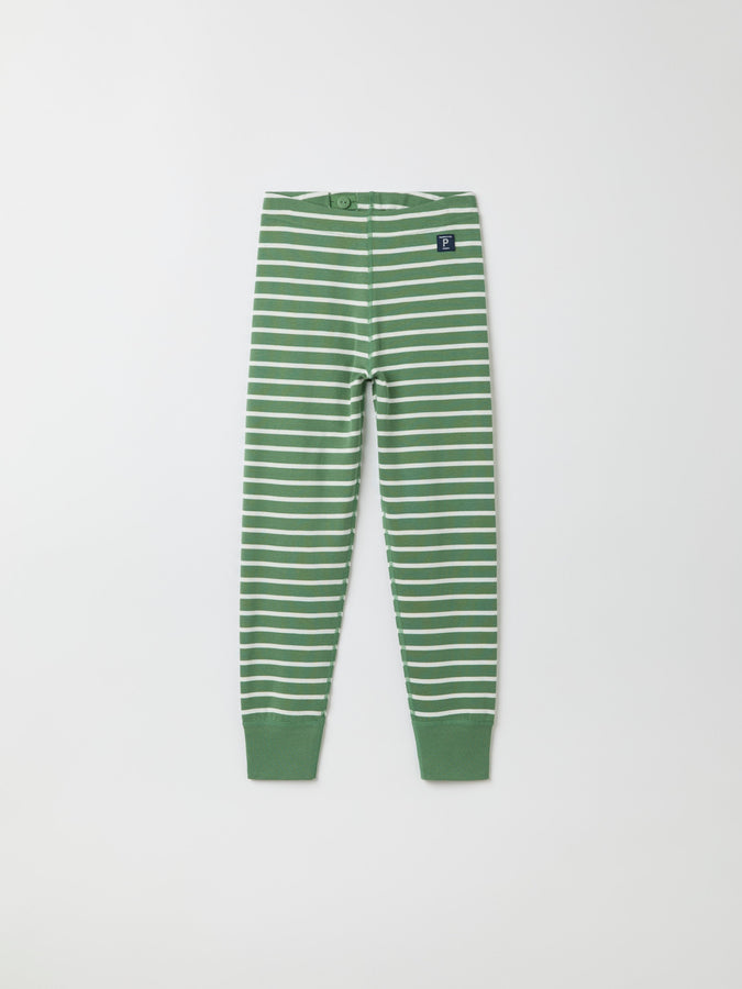 Green Striped Kids Leggings from Polarn O. Pyret kidswear. The best ethical kids clothes