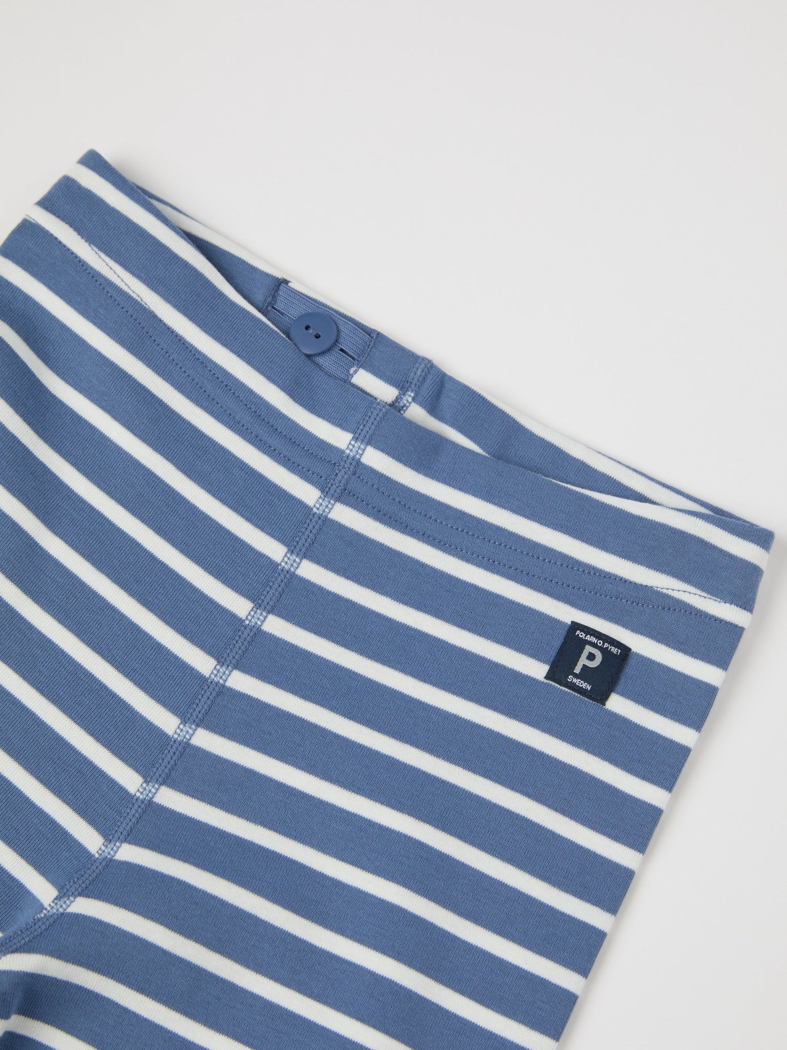 Blue Striped Kids Leggings from Polarn O. Pyret kidswear. Clothes made using sustainably sourced materials.