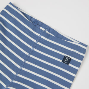 Blue Striped Kids Leggings from Polarn O. Pyret kidswear. Clothes made using sustainably sourced materials.