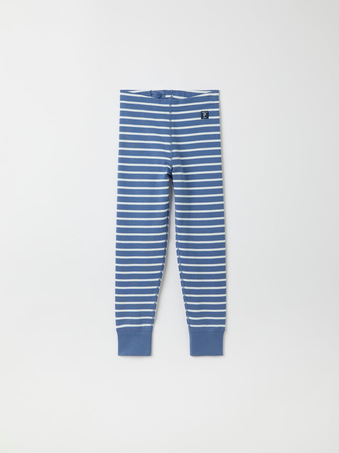 Blue Striped Kids Leggings from Polarn O. Pyret kidswear. Clothes made using sustainably sourced materials.