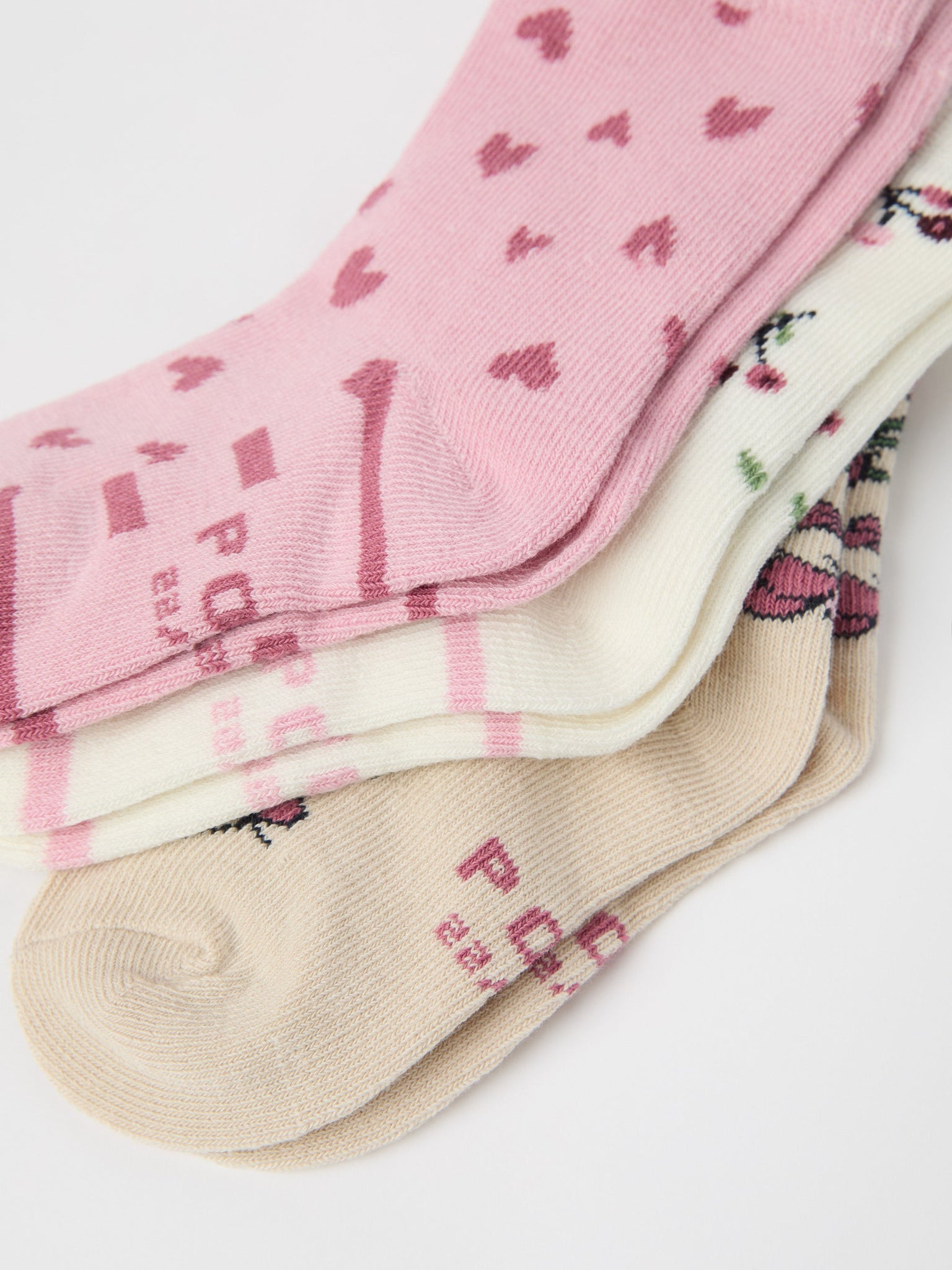 Three Pack Kids Socks from Polarn O. Pyret kidswear. Nordic kids clothes made from sustainable sources.