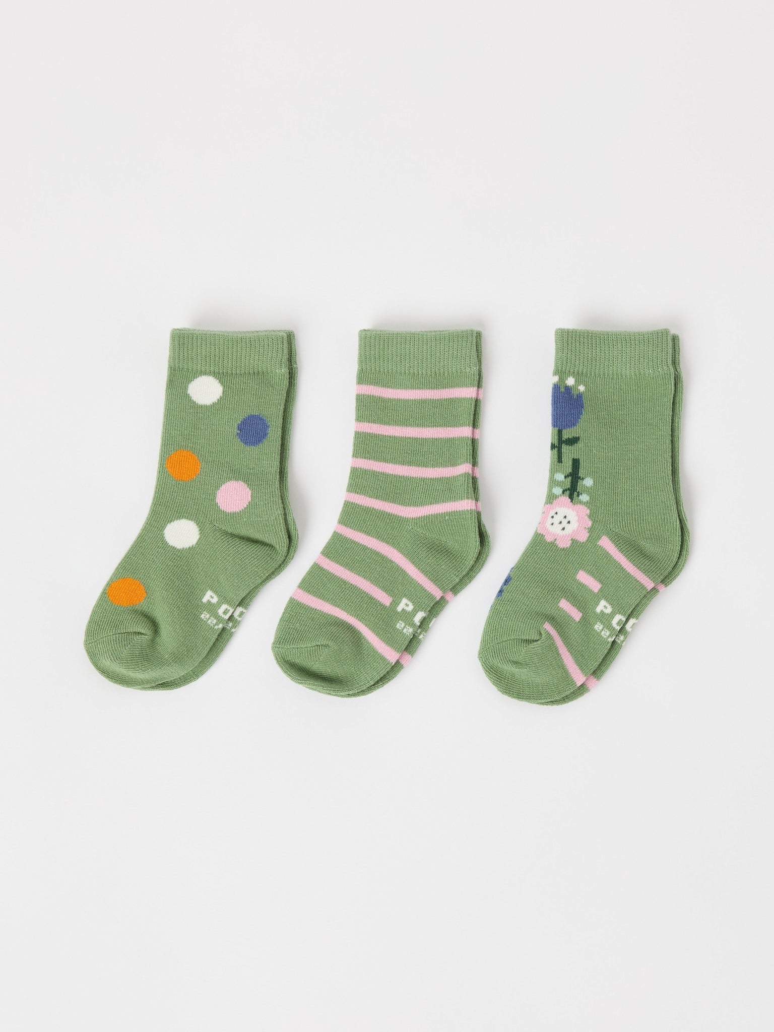 Three Pack Kids Socks from Polarn O. Pyret kidswear. The best ethical kids clothes