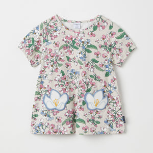 Bunny Print Wraparound Babygrow from the Polarn O. Pyret baby collection. Ethically produced kids clothing.