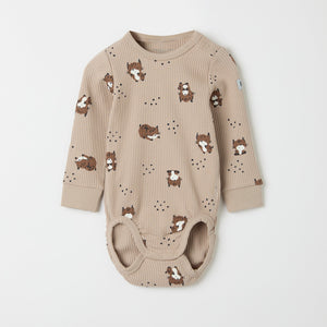 Lynx Print Babygrow from the Polarn O. Pyret baby collection. Nordic kids clothes made from sustainable sources.