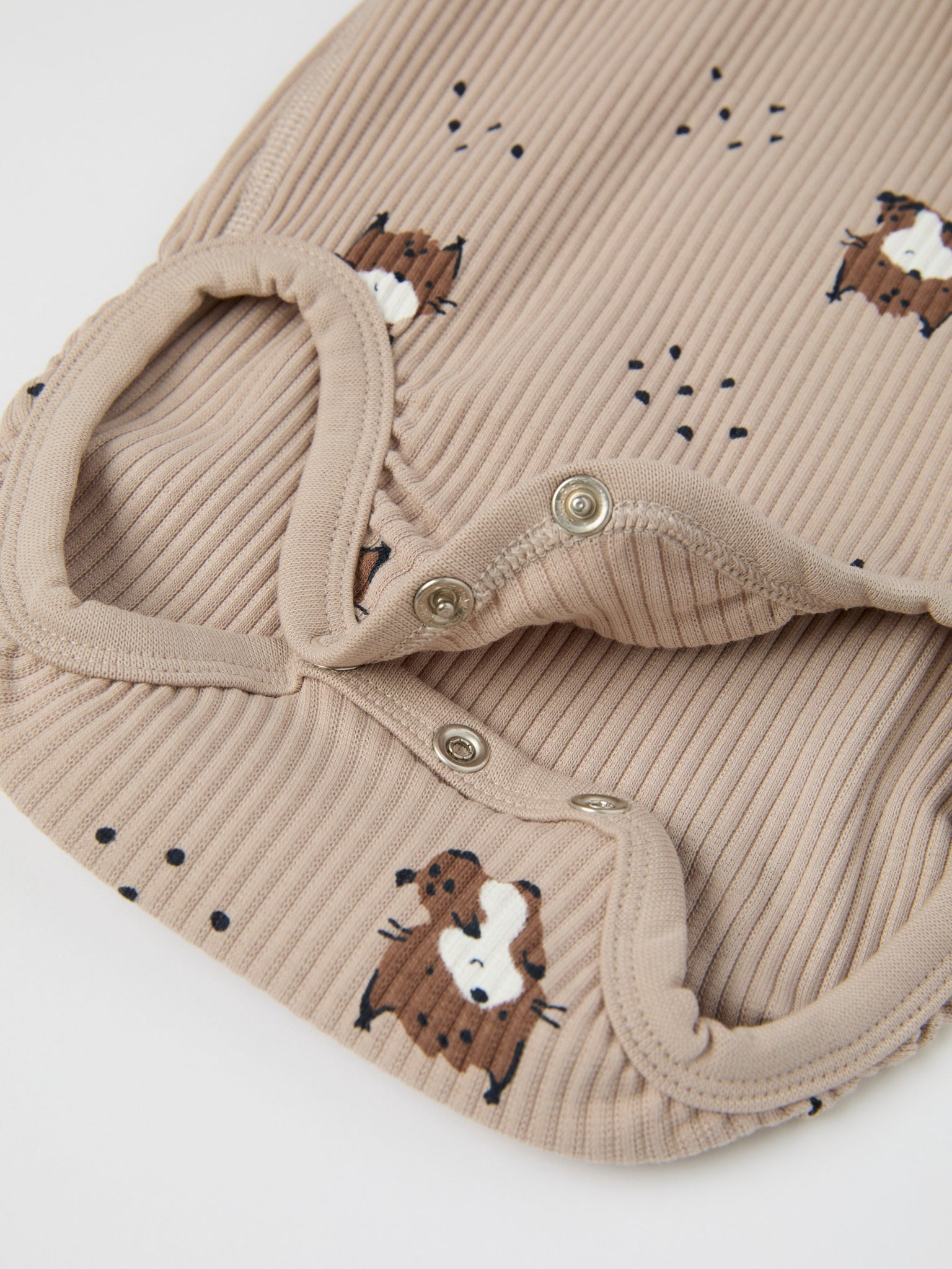 Lynx Print Babygrow from the Polarn O. Pyret baby collection. Nordic kids clothes made from sustainable sources.