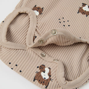 Lynx Print Babygrow from the Polarn O. Pyret baby collection. Nordic kids clothes made from sustainable sources.