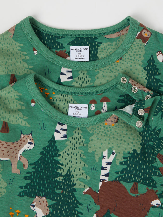 Forest Print Kids Top from Polarn O. Pyret kidswear. Ethically produced kids clothing.