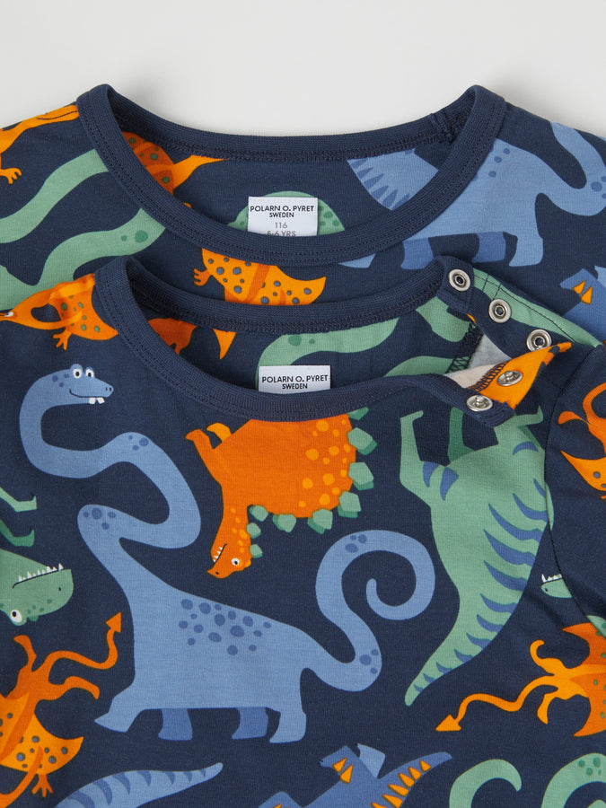 Dinosaur Print Kids Top from Polarn O. Pyret kidswear. Clothes made using sustainably sourced materials.