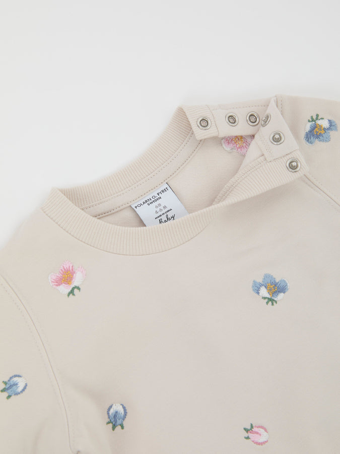 Apple Blossom Print Baby Fleece from the Polarn O. Pyret baby collection. The best ethical kids clothes