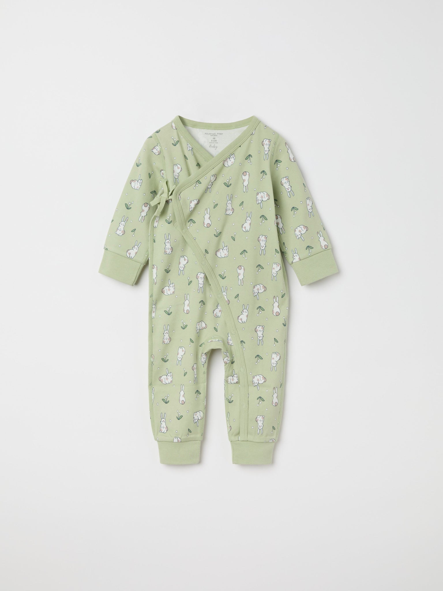 Bunny Print Cotton Baby Romper from the Polarn O. Pyret baby collection. Ethically produced kids clothing.