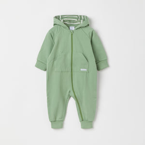 Green Organic Cotton Sweatshirt Baby All-in-one from the Polarn O. Pyret baby collection. Nordic kids clothes made from sustainable sources.