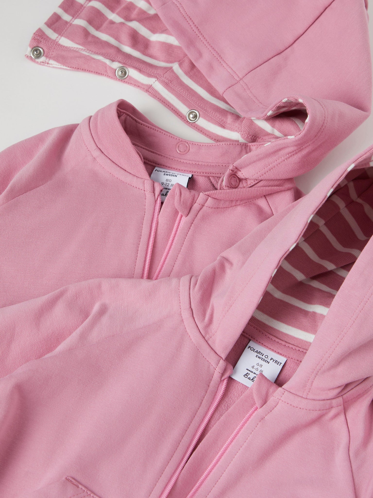 Pink Organic Cotton Sweatshirt Baby All-in-one from the Polarn O. Pyret baby collection. Ethically produced kids clothing.