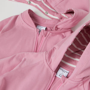 Pink Organic Cotton Sweatshirt Baby All-in-one from the Polarn O. Pyret baby collection. Ethically produced kids clothing.