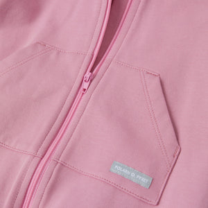 Pink Organic Cotton Sweatshirt Baby All-in-one from the Polarn O. Pyret baby collection. Ethically produced kids clothing.