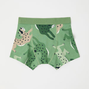 Cotton Boys Boxers with Lynx Print from Polarn O. Pyret kidswear. Nordic kids clothes made from sustainable sources.