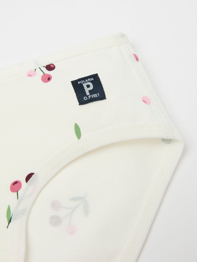 Girls Floral Print Briefs from Polarn O. Pyret kidswear. Ethically produced kids clothing.