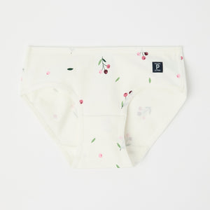 Girls Floral Print Briefs from Polarn O. Pyret kidswear. Ethically produced kids clothing.