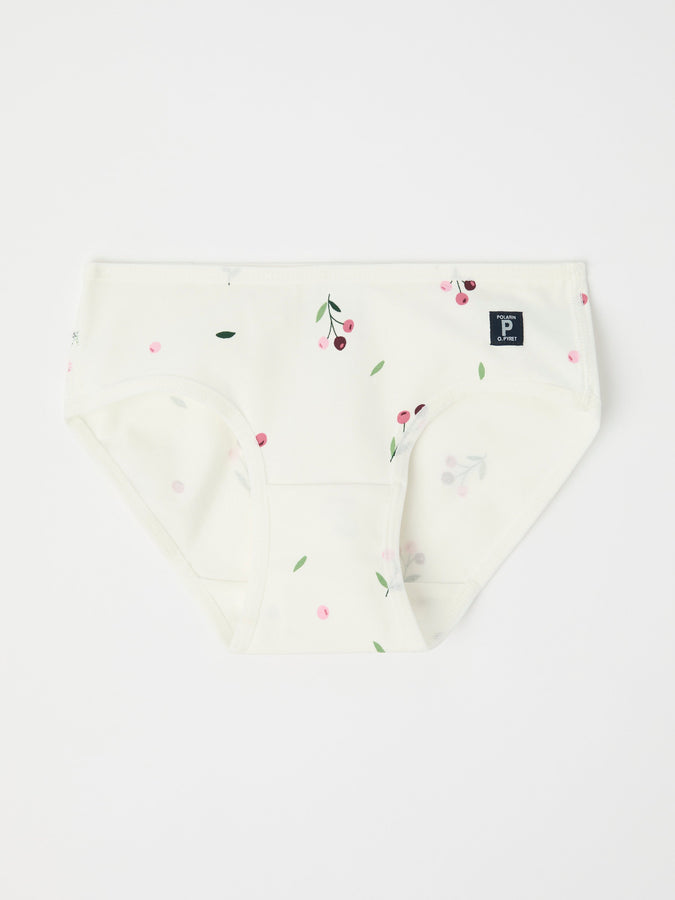 Girls Floral Print Briefs from Polarn O. Pyret kidswear. Ethically produced kids clothing.