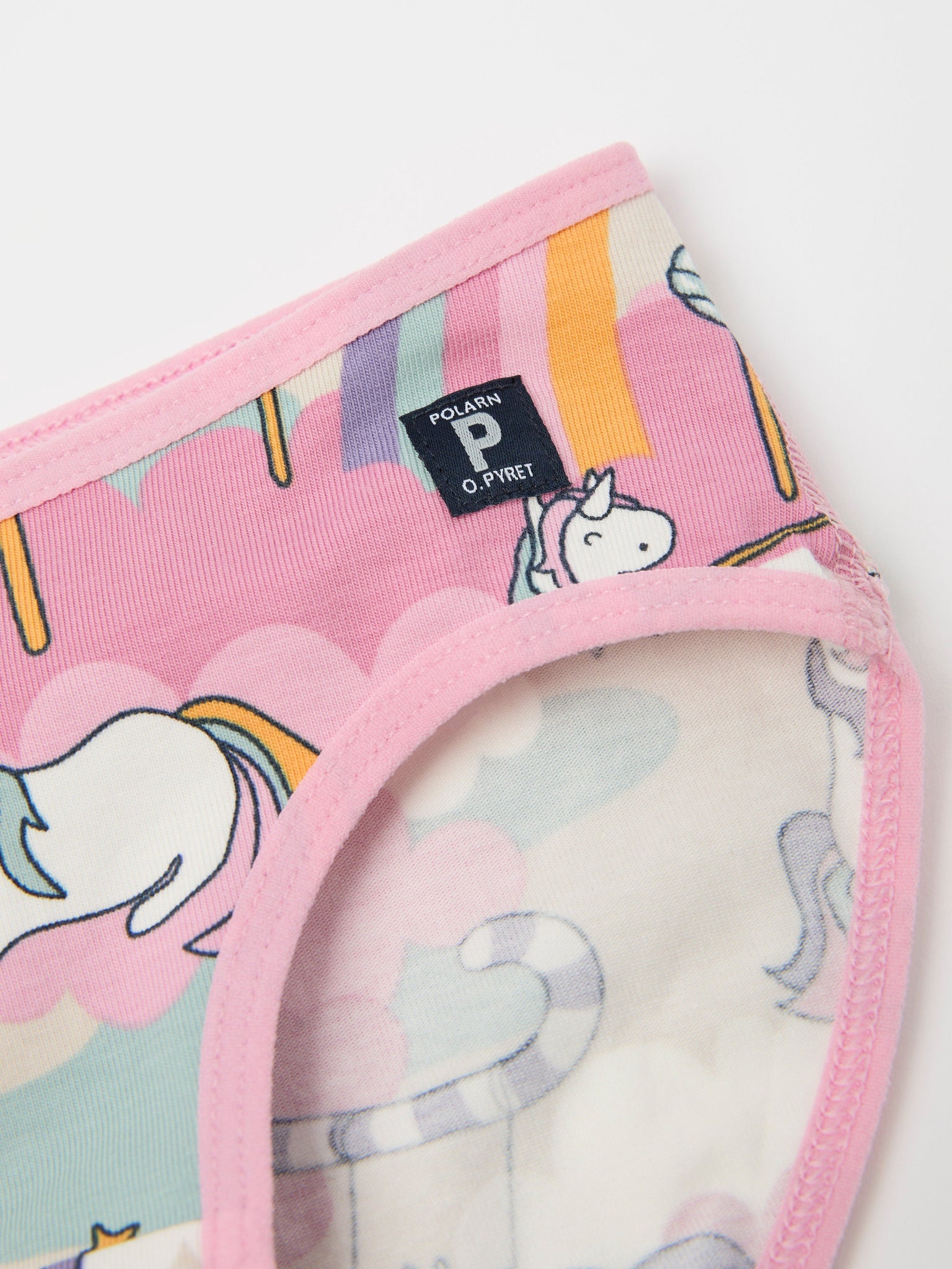 Girls Unicorn Print Briefs from Polarn O. Pyret kidswear. Nordic kids clothes made from sustainable sources.