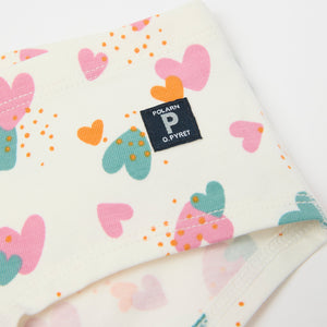 Girls Heart Print Hipster Briefs from Polarn O. Pyret kidswear. The best ethical kids clothes