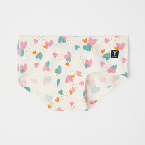 Girls Heart Print Hipster Briefs from Polarn O. Pyret kidswear. The best ethical kids clothes