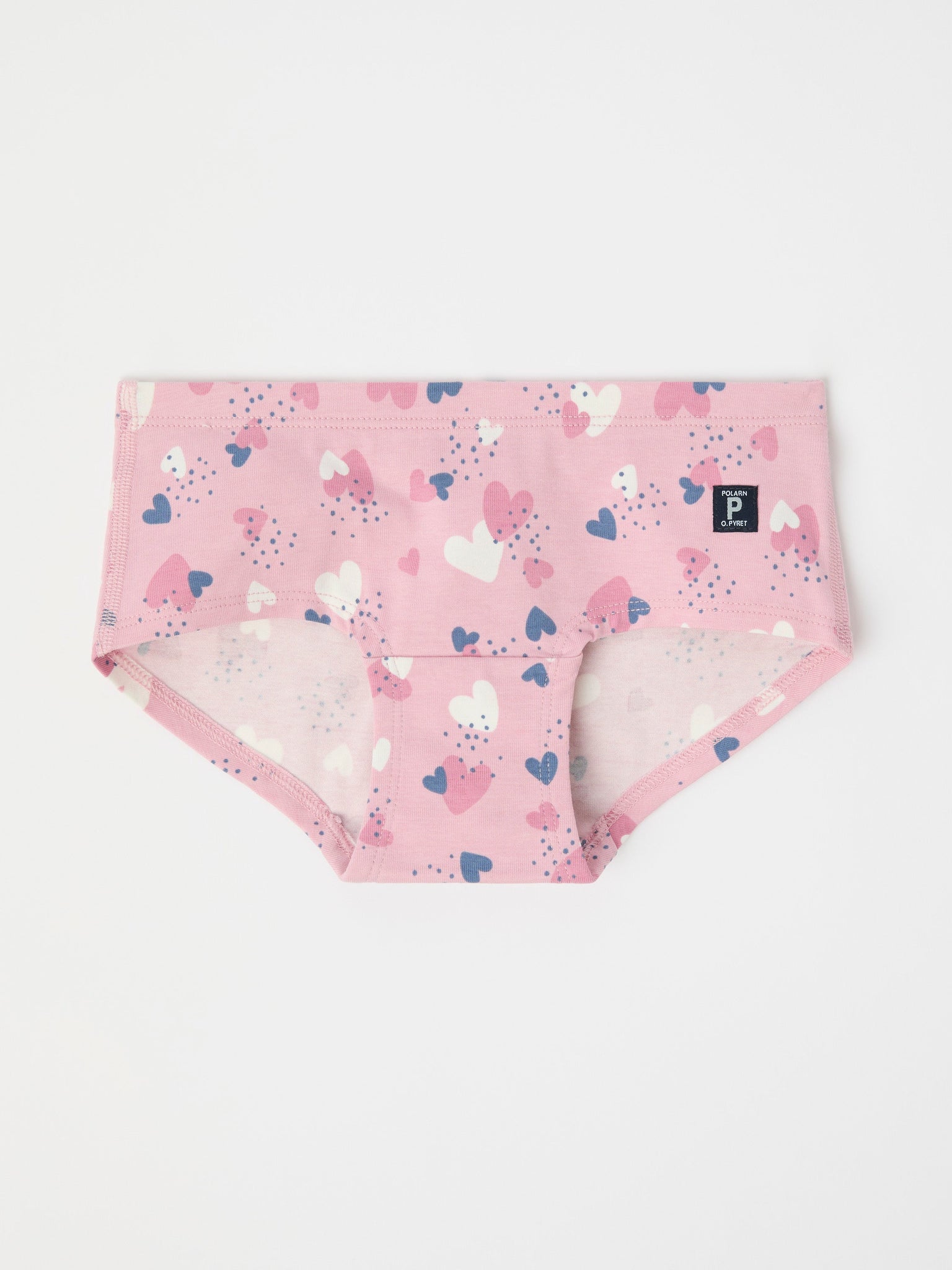 Girls Heart Print Hipster Briefs from Polarn O. Pyret kidswear. Ethically produced kids clothing.