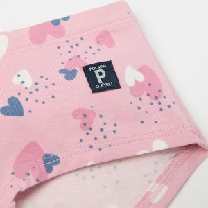 Girls Heart Print Hipster Briefs from Polarn O. Pyret kidswear. Ethically produced kids clothing.