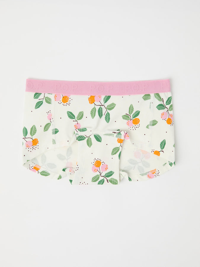 Girls Heart Print Boxer Briefs from Polarn O. Pyret kidswear. Nordic kids clothes made from sustainable sources.