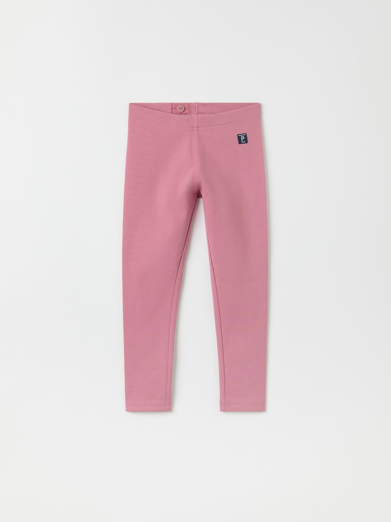 Pink Organic Kids Leggings from Polarn O. Pyret kidswear. Ethically produced kids clothing.