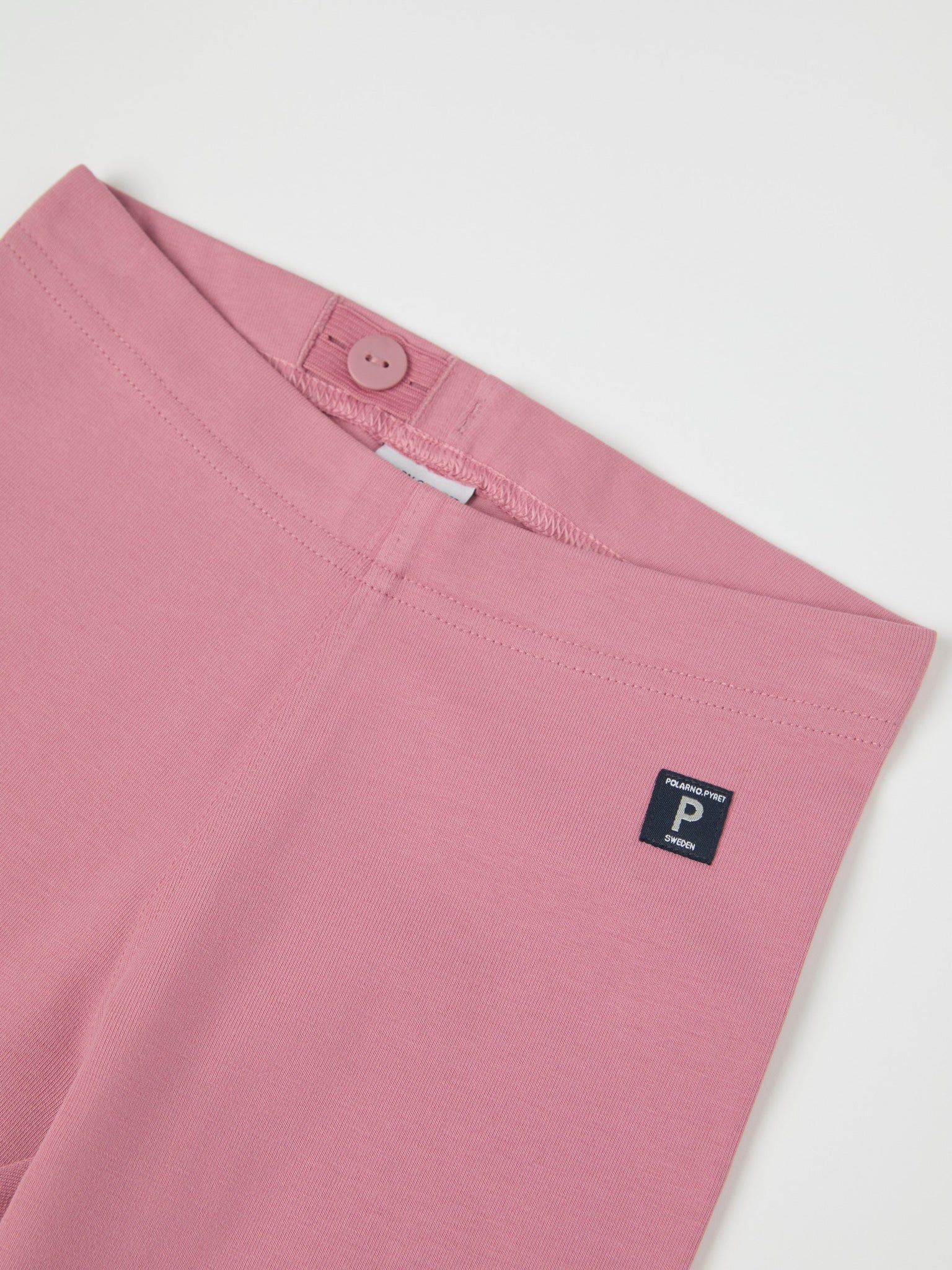 Pink Organic Kids Leggings from Polarn O. Pyret kidswear. Ethically produced kids clothing.