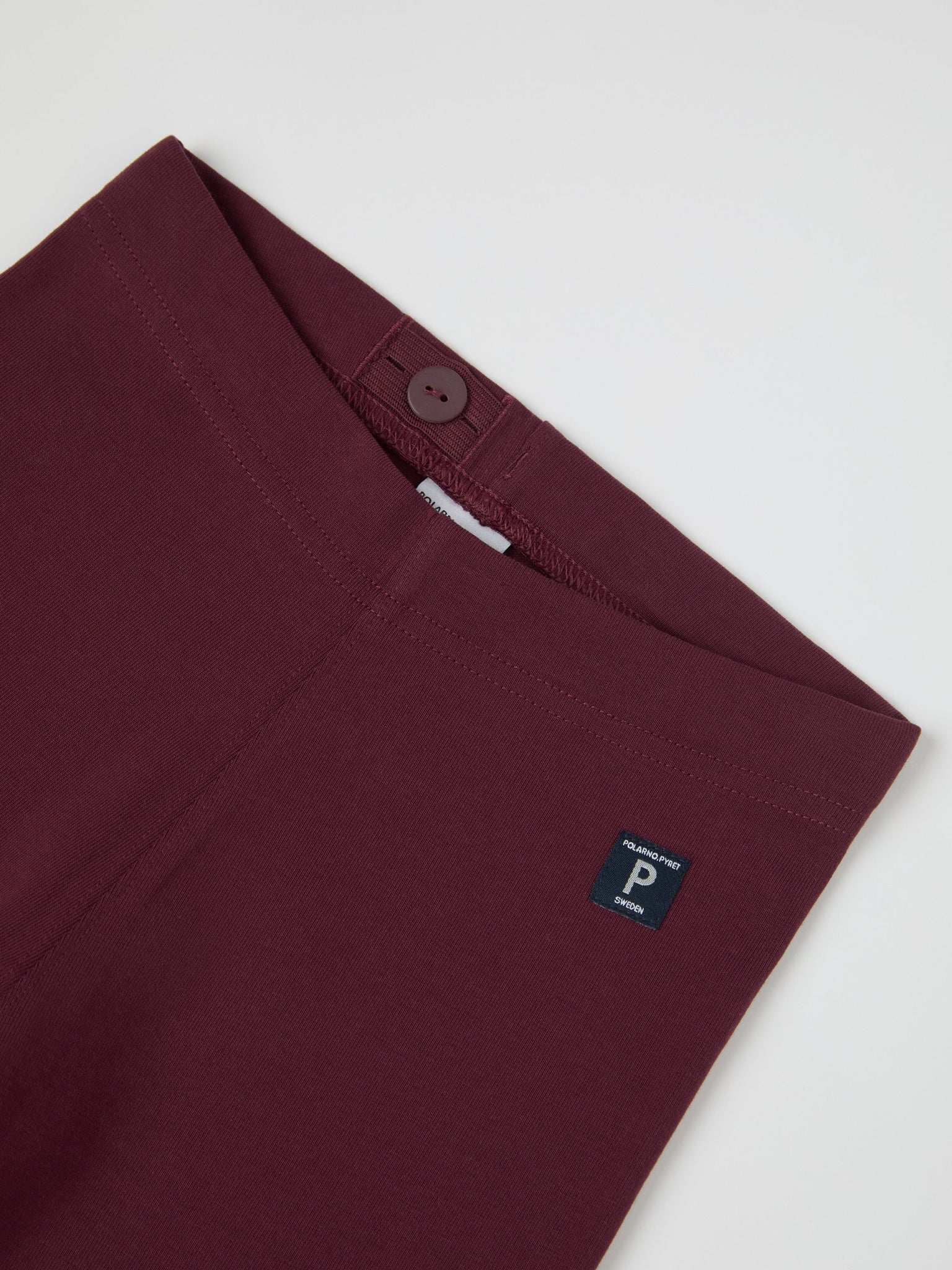 Burgundy Organic Kids Leggings from Polarn O. Pyret kidswear. Nordic kids clothes made from sustainable sources.