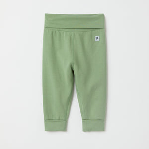 Green Cotton Baby Leggings from the Polarn O. Pyret baby collection. Nordic kids clothes made from sustainable sources.