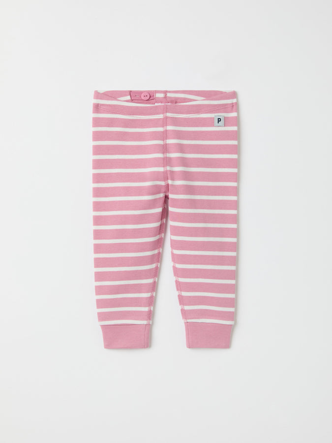 Pink Striped Organic Baby Leggings from the Polarn O. Pyret baby collection. The best ethical kids clothes