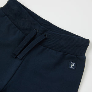 Navy Organic Cotton Baby Joggers from the Polarn O. Pyret baby collection. Ethically produced kids clothing.