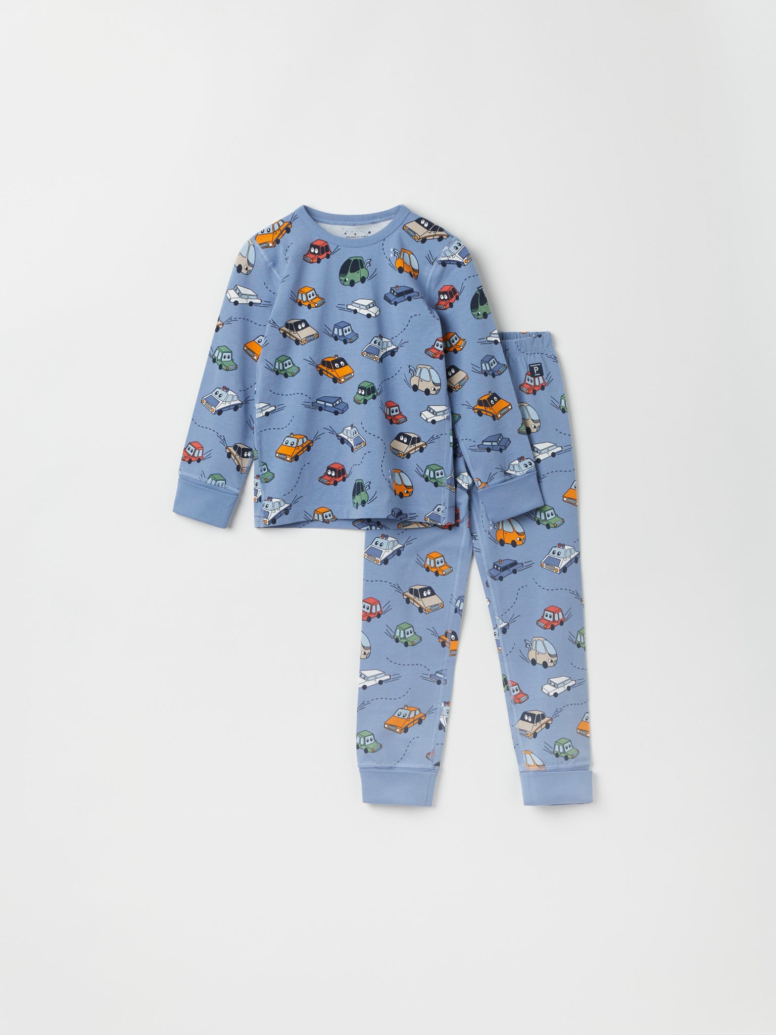 Car Print Kids Pyjamas from Polarn O. Pyret kidswear. Ethically produced kids clothing.