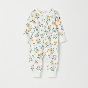 Heart  Print Cotton Baby Sleepsuit from the Polarn O. Pyret baby collection. The best ethical kids clothes