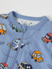 Car Print Cotton Baby Sleepsuit from the Polarn O. Pyret baby collection. Ethically produced kids clothing.