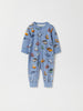 Car Print Cotton Baby Sleepsuit from the Polarn O. Pyret baby collection. Ethically produced kids clothing.