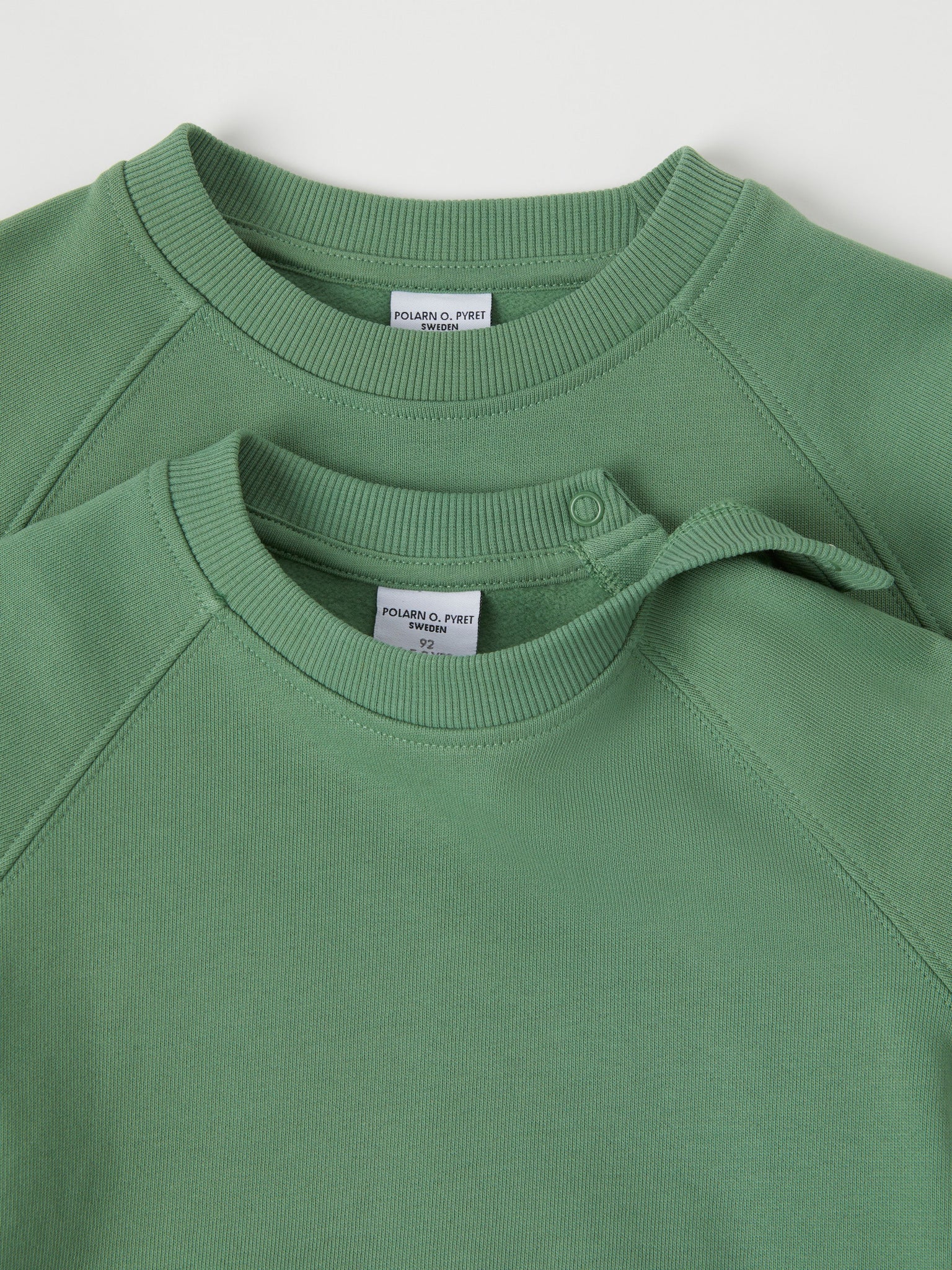 Green Kids Sweatshirt from Polarn O. Pyret kidswear. Clothes made using sustainably sourced materials.