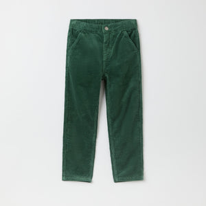 Green Pin Cord Kids Jeans from Polarn O. Pyret kidswear. Clothes made using sustainably sourced materials.